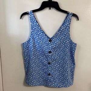 SHEIN Floral Button-Up Sleeveless Top